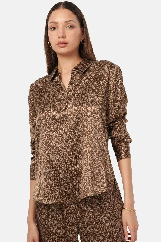 Elevated Everyday Veronique Blouse Chicory Mosaic