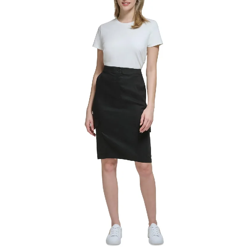 Classic Layers Calvin Klein Womens Linen Knee Length Midi Skirt