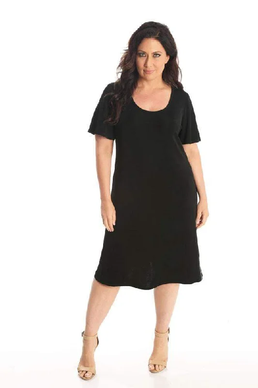 Modern Relaxed Vikki Vi Classic Black T-Shirt Style Dress