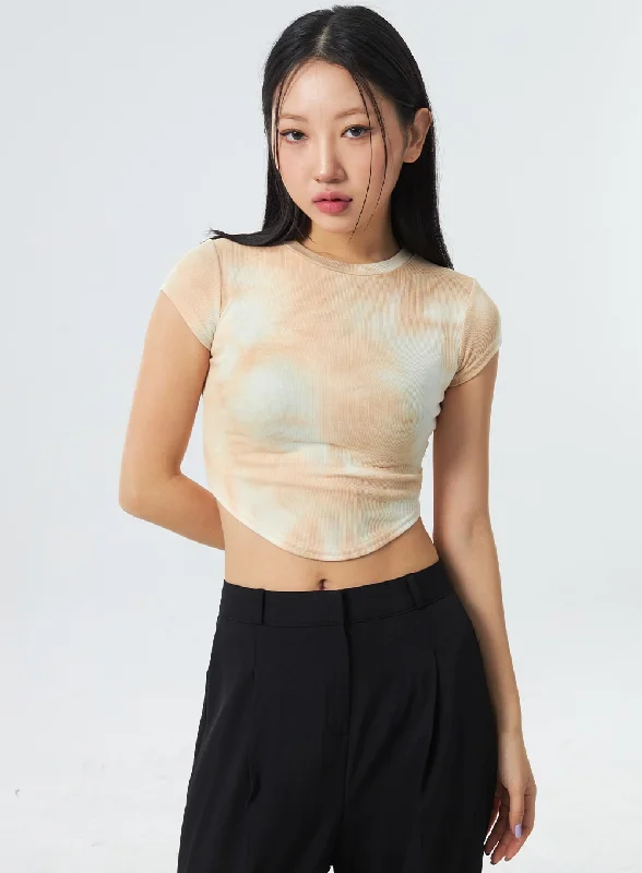 Rugged Streetwear Tie Dye Cropped Tee CM330