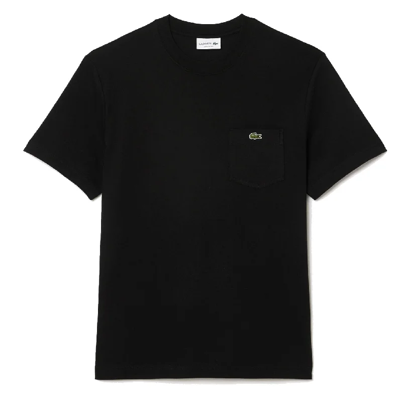 Timeless Layers Timeless Layers Lacoste Cotton T-Shirt with Breast Pocket Black