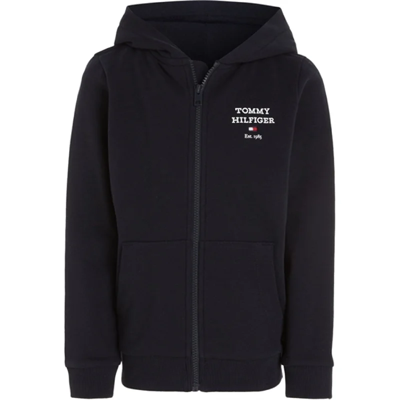 Boho Streetwear Tommy Hilfiger Th Logo Full Zip Hoodie Desert Sky