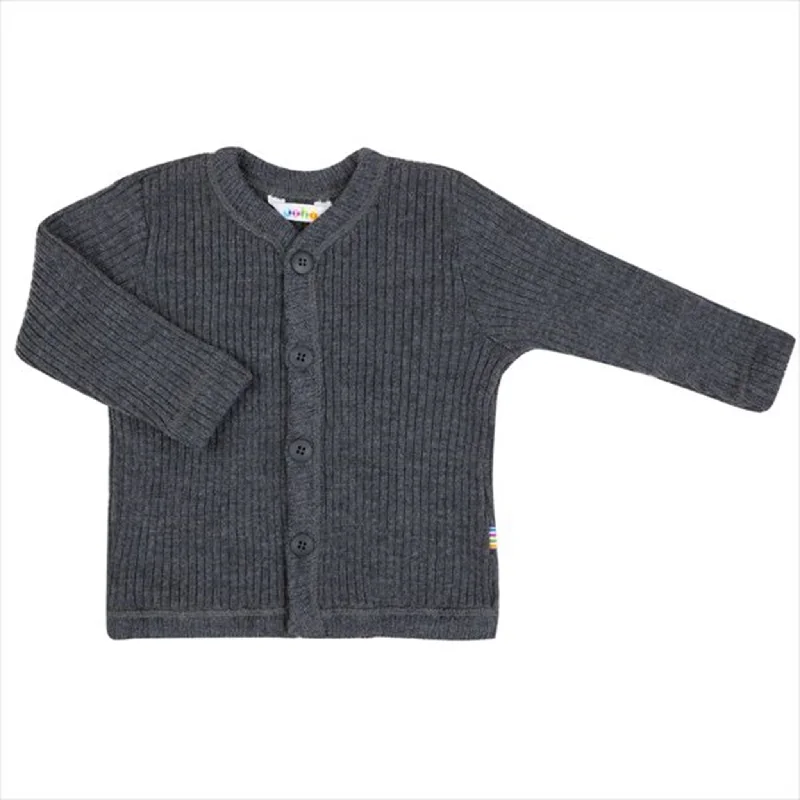 Relaxed Monochrome Joha Uld Rib Gråmeleret Cardigan