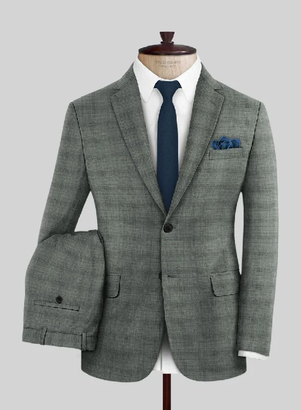 Modern Prints Modern Prints London Loom Green Bruna Wool Silk Linen Suit