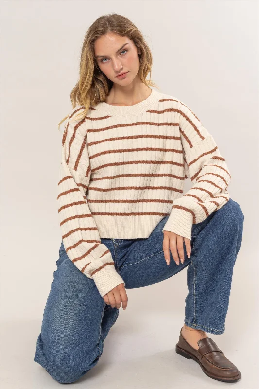 Crew Neck Striped Sweater