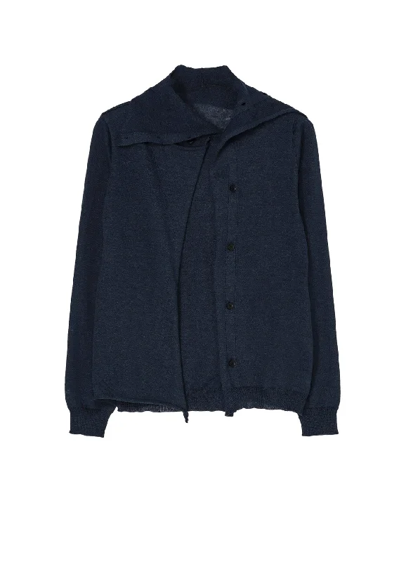 PLAIN STITCH HIGH NECK CARDIGAN