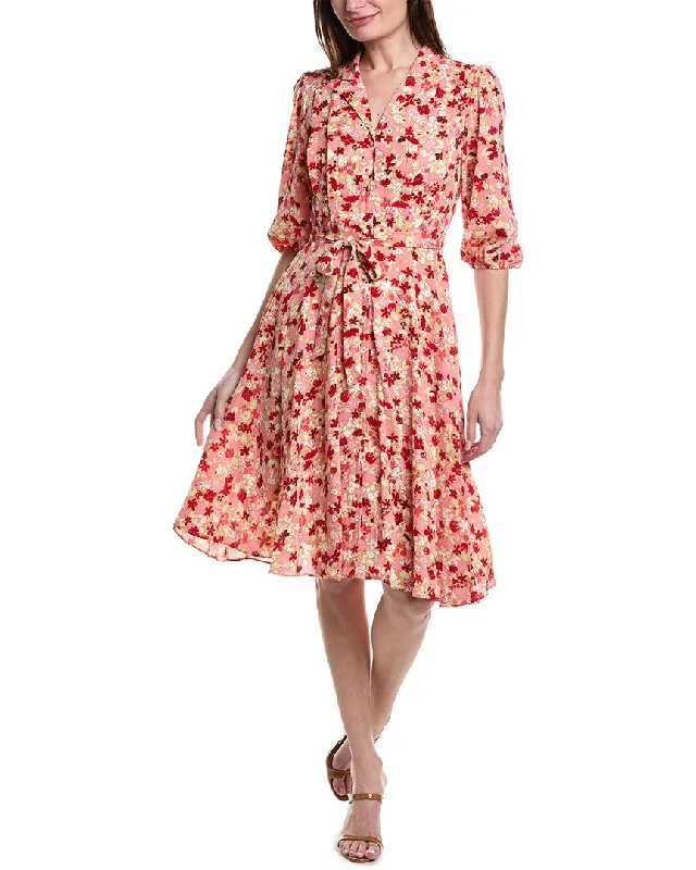 Sleek Modern Nanette Nanette Lepore Printed Crepe Chiffon Midi Dress