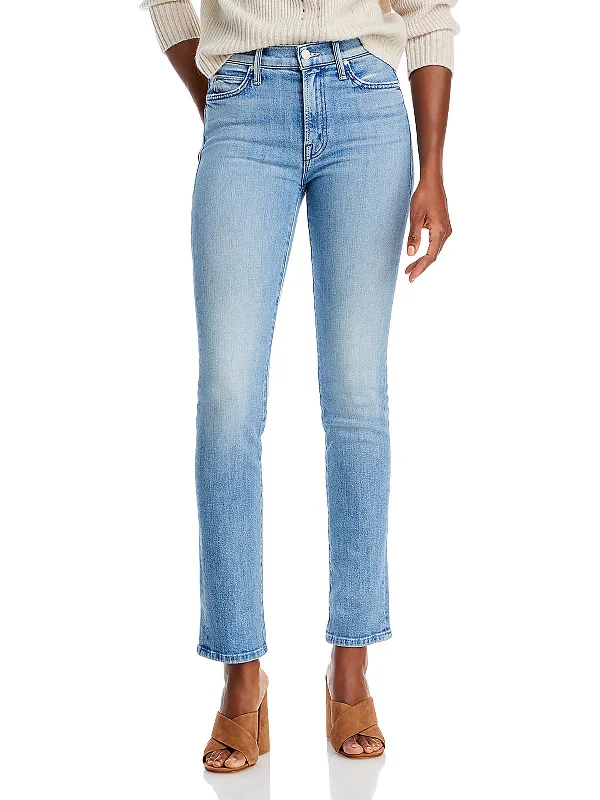 The Rascal Womens Medium Wash Distressed Slim Jeans