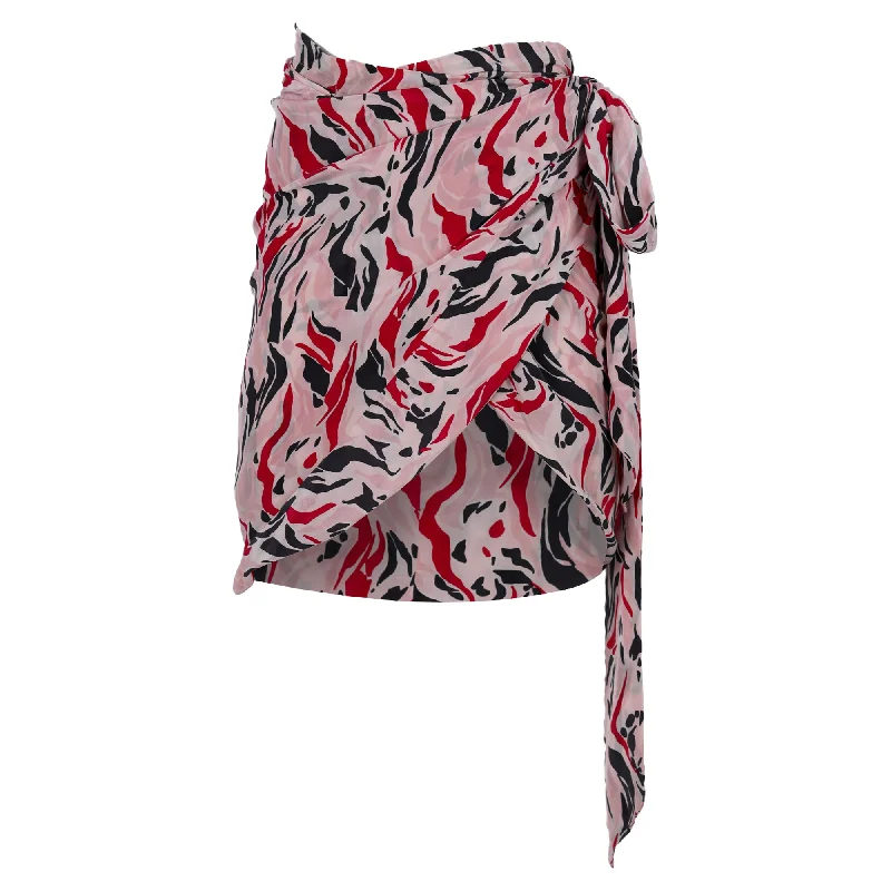 Isabel Marant Printed Wrap Skirt in Pink Silk