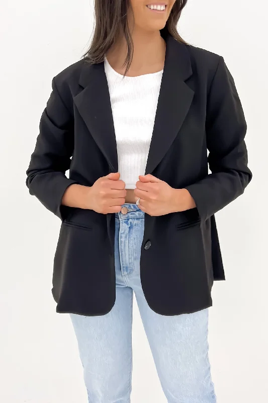 Sleek Tailoring Versatile Items Hazel Blazer Black