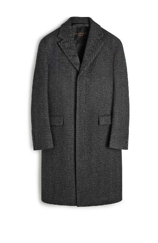 LIMITED EDITION: MERCER CHARCOAL HERRINGBONE TOPCOAT