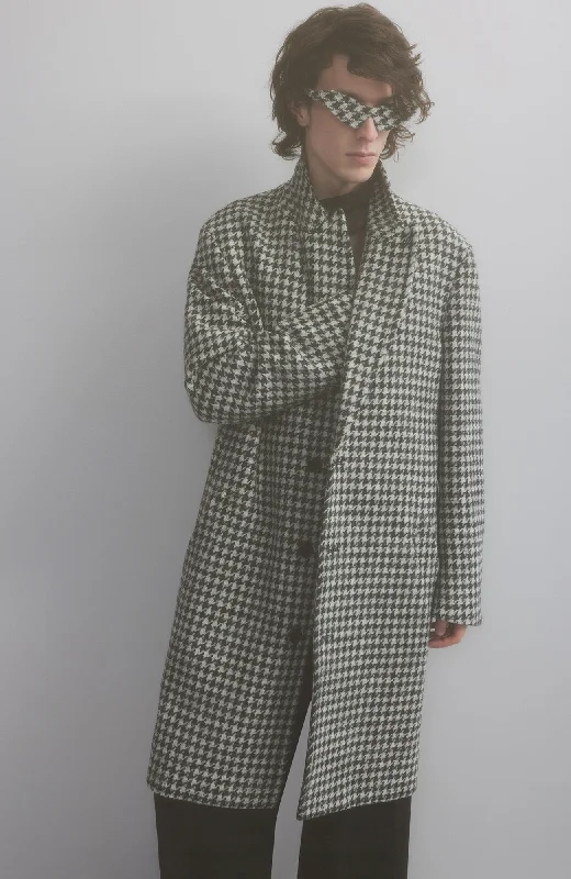 MERCURY WOOL & CASHMERE HOUNDSTOOTH TOPCOAT