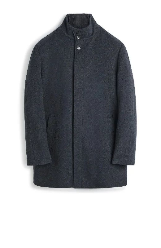 MONT-ROYAL CHARCOAL WOOL & CASHMERE CAR COAT