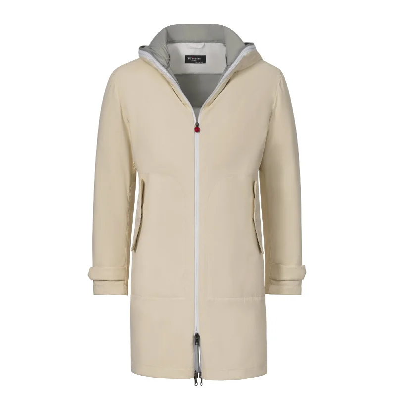 Padded Hooded Parka in Creme