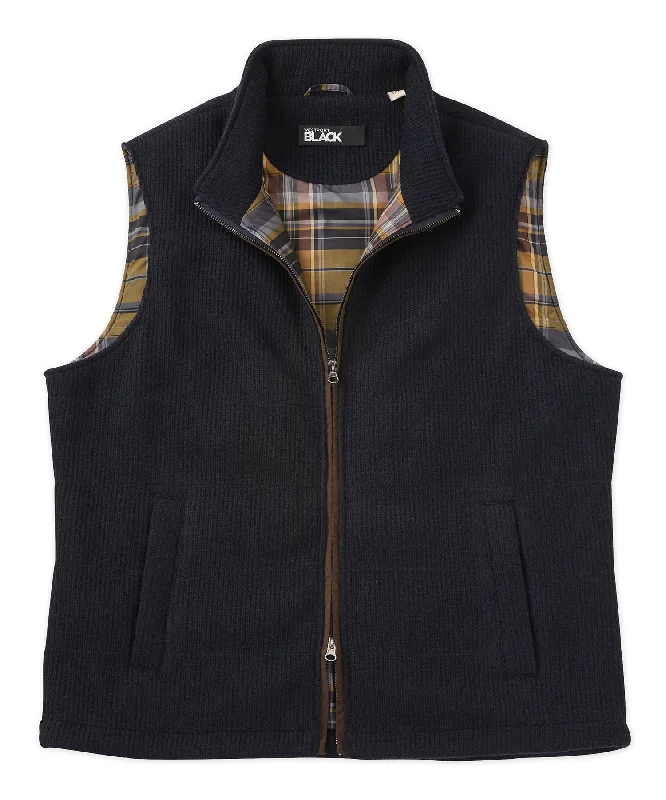 Westport Black Knit Quilted Vest