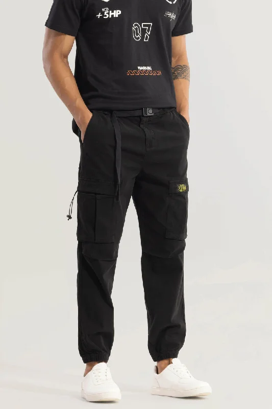 Hexa-Pocket Black Cargo Pant