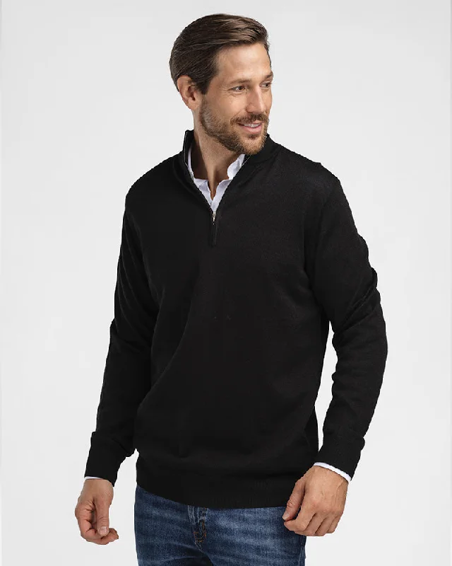 Kvist Merino 3/4-Zip Black