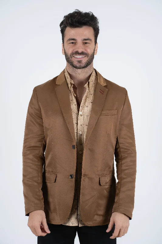 Men's Double Button Light Brown Blazer