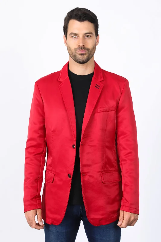 Men's Double Button Red Blazer