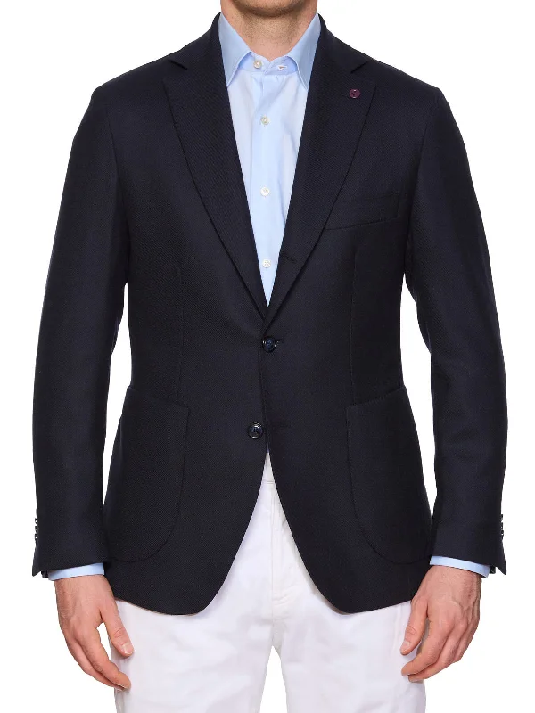 SARTORIA PARTENOPEA Navy Twill Super 120'S Jacket Blazer EU 50 NEW US 40 Current Model