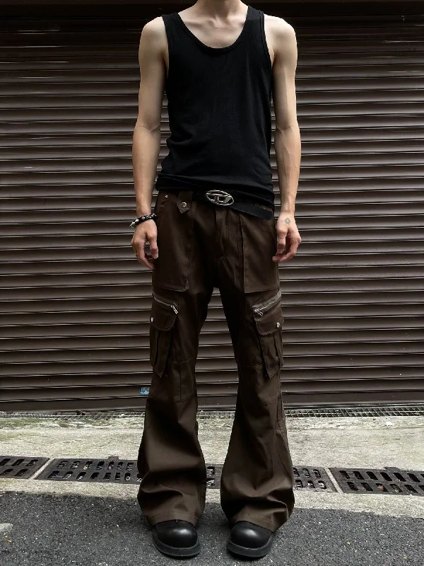 Straight Leg Flared Cargo Pants