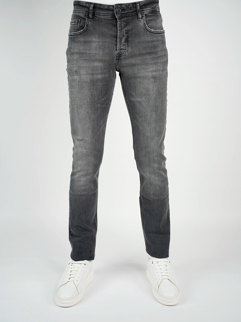 Black Slim Straight Washed Jeans