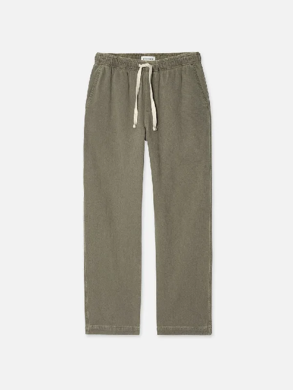 Textured Terry Travel Pant -- Smokey Olive